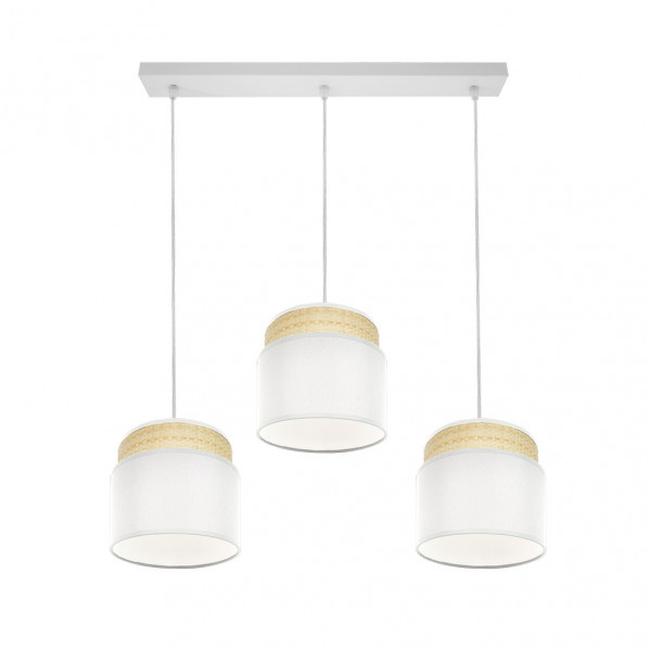 Regleta Kandy 3xe27 Natural/blanco Regx68x19 Cm