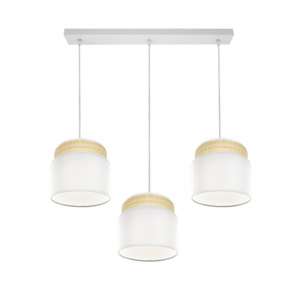 Regleta Kandy 3xe27 Natural/blanco Regx68x19 Cm