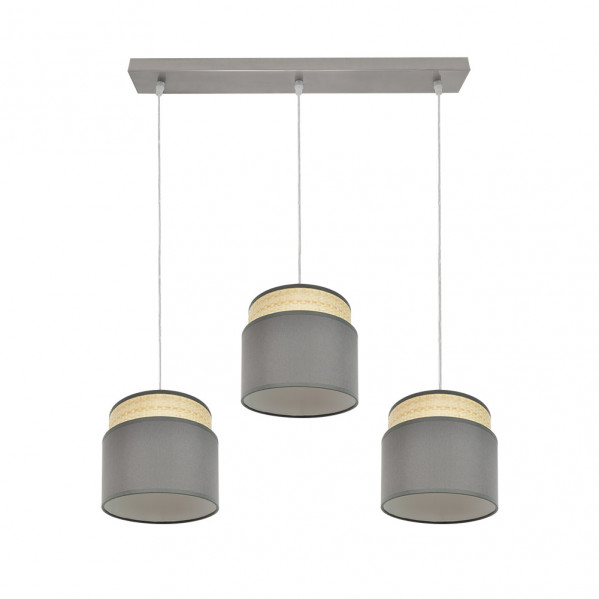 Regleta Kandy 3xe27 Natural/gris Regx68x19 Cm