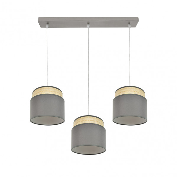 Regleta Kandy 3xe27 Natural/gris Regx68x19 Cm