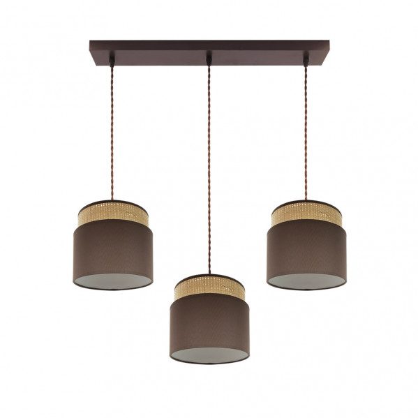 Regleta Kandy 3xe27 Natural/marron Regx68x19 Cm
