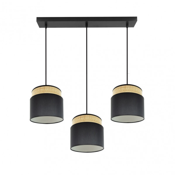 Regleta Kandy 3xe27 Natural/negro Regx68x19 Cm