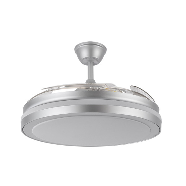 Ventilador Dc Esparta Maxi 80w 10255lm Plata 132d 5asp 3000-4000-6000k Remoto+temporizador+memoria