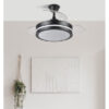 Ventilador Dc Esparta Peque 44w 5182lm Negro 72d 3asp 3000-4000-6000k Remoto+temporizador+memoria