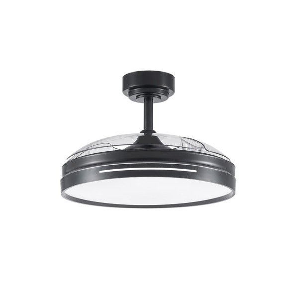 Ventilador DC 72w Micenas Negro 3 Aspas 108d  6 Veloc. 7200lm 3 Colores C/remoto, Memoria Y Temporizador  24