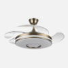 Ventilador Dani 59w 6980lm Cuero 4 Aspas Desplegables 107d 3000-4000-6000k Remoto, Reg.Intensidad, Memor. Y Tempor. 24