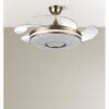 Ventilador Dani 59w 6980lm Cuero 4 Aspas Desplegables 107d 3000-4000-6000k Remoto, Reg.Intensidad, Memor. Y Tempor. 24