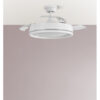 Ventilador Dc Cerrato Blanco 72w 3aspas Desplegables 107d 7200lm 6vel 3000k,4500k,6000k, Remoto+temporizador+memoria