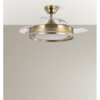 Ventilador Dc Cerrato Cuero 72w 3aspas Desplegables 107d 7200lm 6vel 3000k,4500k,6000k, Remoto+temporizador+memoria