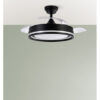 Ventilador Dc Cerrato Negro 72w 3aspas Desplegables 107d 7200lm 6vel 3000k,4500k,6000k, Remoto+temporizador+memoria