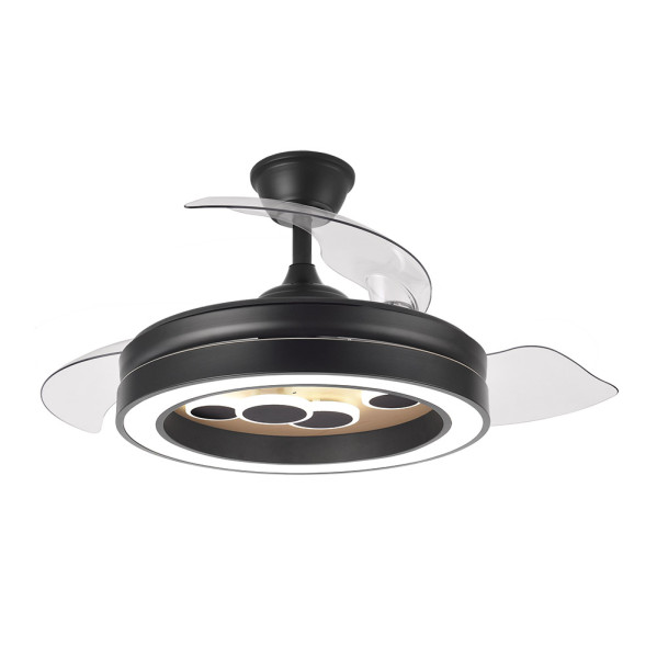 Ventilador Dc Cupido 55w Negro/madera 3asp.107d 4960l 3000-4500-6500k Reg.intensidad+remoto+memoria+temporizador