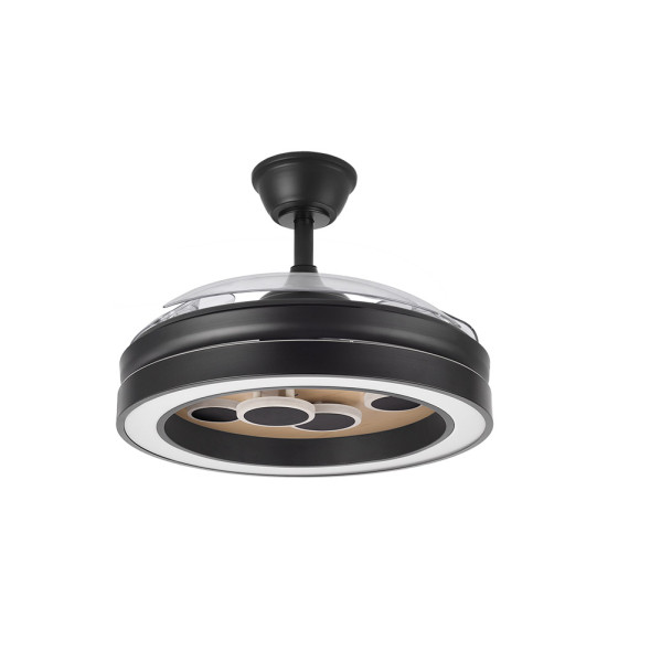 Ventilador Dc Cupido 55w Negro/madera 3asp.107d 4960l 3000-4500-6500k Reg.intensidad+remoto+memoria+temporizador