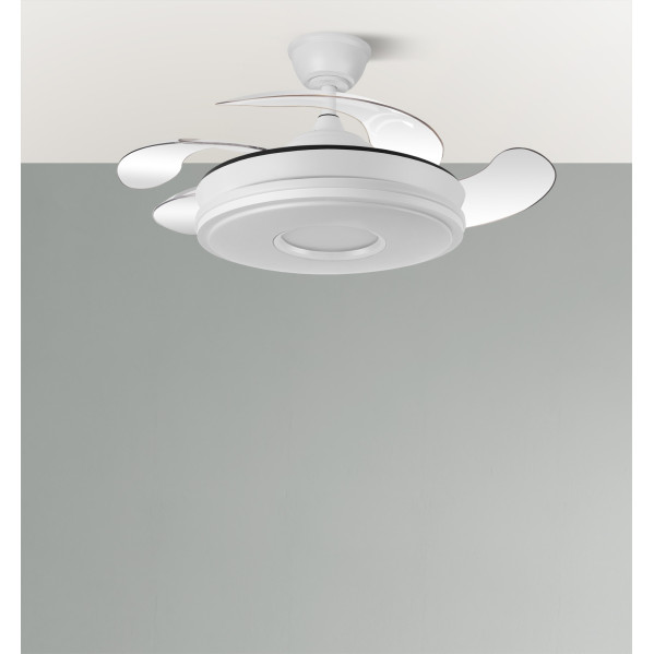 Ventilador Dc Dani 59w 6980lm Blanco 4aspas 6velocidades 91d 3000-4000-6000k Remot+reg.intensidad+memori+tempor