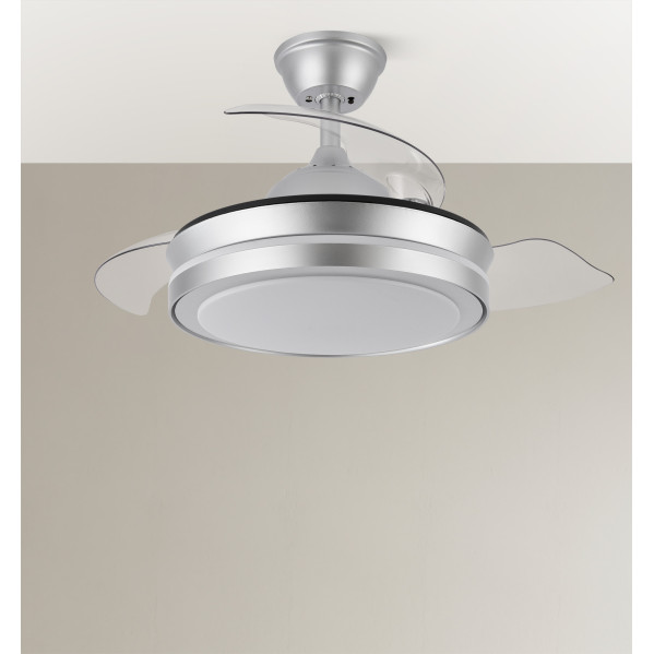 Ventilador Dc Esparta Mini Plata 72w 6120lm 91d 3asp.d Esp.3000-4000-6000k Remoto+tempor+memori