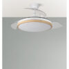 Ventilador Dc Evros 72w 6120lm Blanco/haya 107d 3asp.despegables 3000-4000-6000k Remoto+reg.intensidad+temporizador+memoria