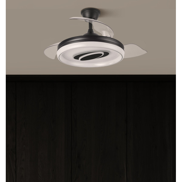 Ventilador Dc Maracana 57w Negro 3asp.107d 5980lm 3000-4500-6500k Reg.intensidad+remoto+memoria+temporizador