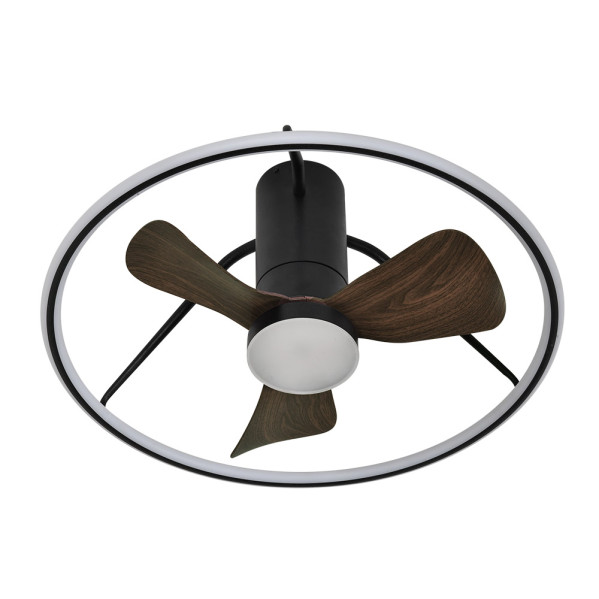 Ventilador Dc Oporto 46w Neg/marr 3asp.66d 4600lm 3000-4000-6000k 6vel Remot,tempo,3int.rg