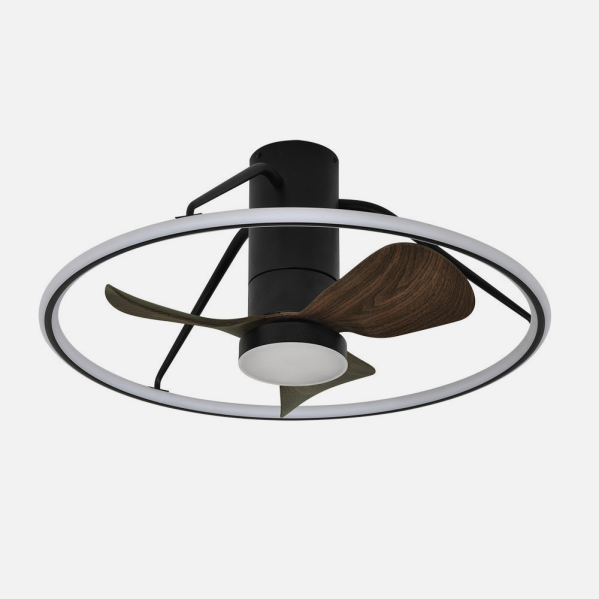 Ventilador Dc Oporto 46w Neg/marr 3asp.66d 4600lm 3000-4000-6000k 6vel Remot,tempo,3int.rg