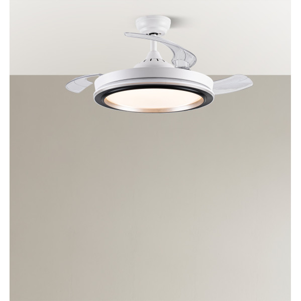 Ventilador Dc Picolo 72w 6226lm Blanco/negro 3 Aspas Desp. 106d 3000-4000-6500k Remoto, Memoria