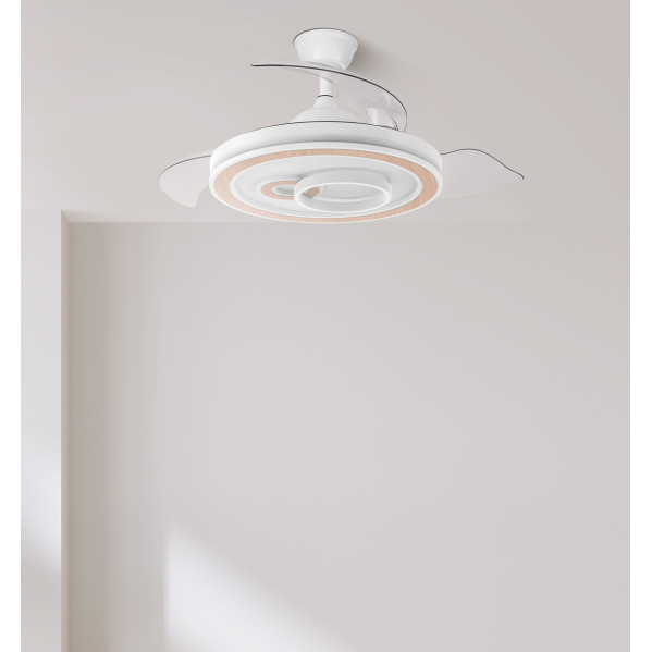Ventilador Dc Sultan 68w Blanco/haya 3asp.107d 4960lm 3000-4500-6500k Reg.intensidad+remoto+memoria+temporizador