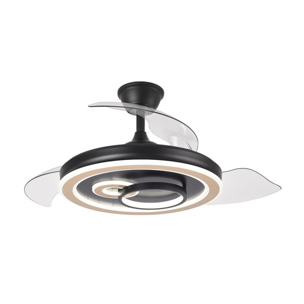 Ventilador Dc Sultan 68w Negro/madera 3asp.107d 4960lm 3000-4500-6500k Reg.intensidad+remoto+memoria+temporizador