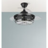Ventilador Dc Tornado Negro 5xe27 107d 3aspas Desplegables 6velocidades C/remoto Y Temporizador
