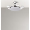 Ventilador Dc Tridente 59w Niquel 4aspas Desp.107d 6980lm Reg.intensidad Remoto+temporizador+memoria 3000-4000-6000k
