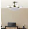 Ventilador Dc Tridente Mini 59w Cuero 4aspas Desp. 91d 6980lm Reg.intensidad Remoto+temporizador+memoria 3000-4000-6000k