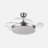 Ventilador Dc Tridente Mini 59w Niquel 4aspas Desp.91d 6980lm Reg.intensidad Remoto+temporizador+memoria 3000-4000-6000k