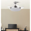 Ventilador Dc Tridente Mini 59w Niquel 4aspas Desp.91d 6980lm Reg.intensidad Remoto+temporizador+memoria 3000-4000-6000k