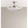 Ventilador Dc Zenit Niquel 72w 3aspas despegables 107d 7200lm 6vel 3000k,4500k,6000k, Remoto+temporizador+memoria
