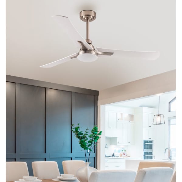 Ventilador 22w Dc Coro Niquel 3asp Blanco/haya  6Velocidades 3colores 2180lm 132d C/remoto, Memoria y Temporizador