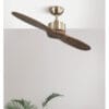 Ventilador Dc Leste Cuero 2 Aspas Roble Sin Luz 5 Velocidades Remoto Temporizador 132d
