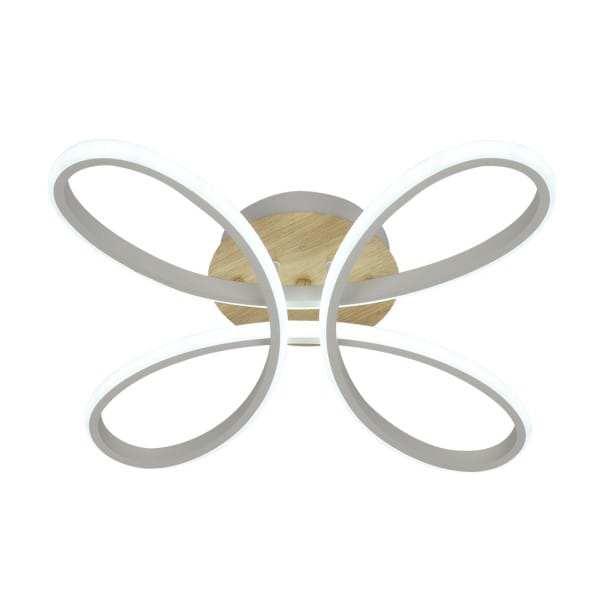 Plafon Bandeira 104w 3000-4000-6500k Blanco/haya 11440  Lm C/remoto,memoria Y Reg.intensidad 12x42,5x42,5cm