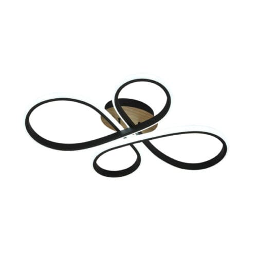 Plafon Bandeira 88w 3000-4000-6500k Negro/madera 9680  Lm C/remoto,memoria Y Reg.intensidad 12x60x43cm