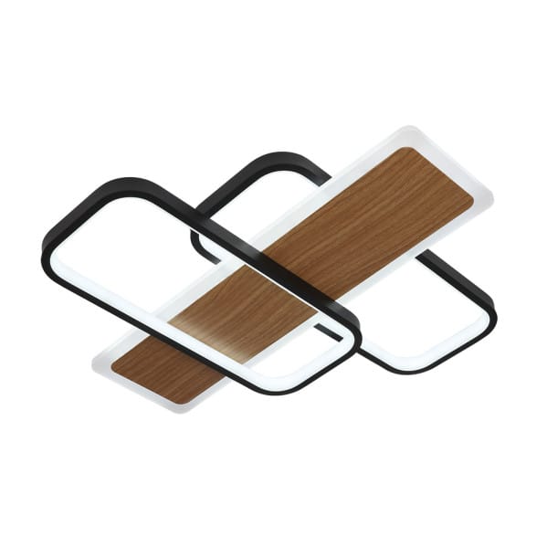 Plafon Forqueta 120w 3000-4000-6500k Negro/madera 13200  Lm C/remoto,memoria Y Reg.intensidad 6x50,5x49,5cm