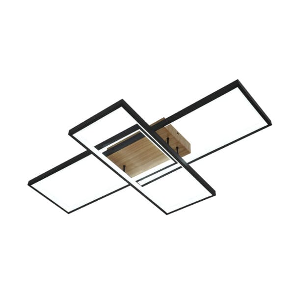 Plafon Madaleta 134w 3000-4000-6500k Negro/madera 14740 Lm C/remoto,memoria Y Reg.intensidad 9,5x79x49,5cm