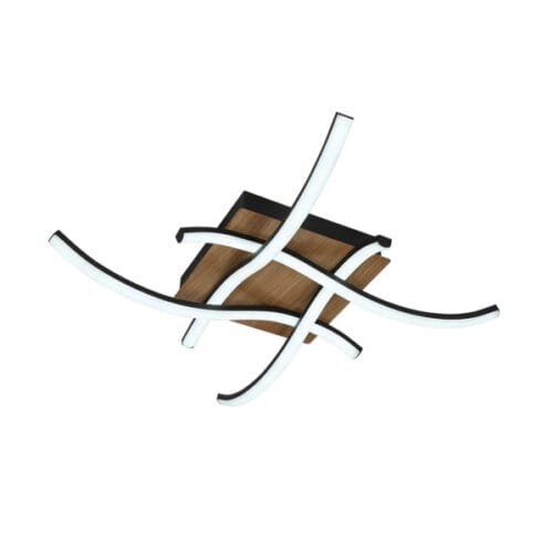 Plafon Murray 80w 3000-4000-6500k Negro/madera 8800lm C/remoto,memoria Y Reg.intensidad 10,5x62,5x62,5cm