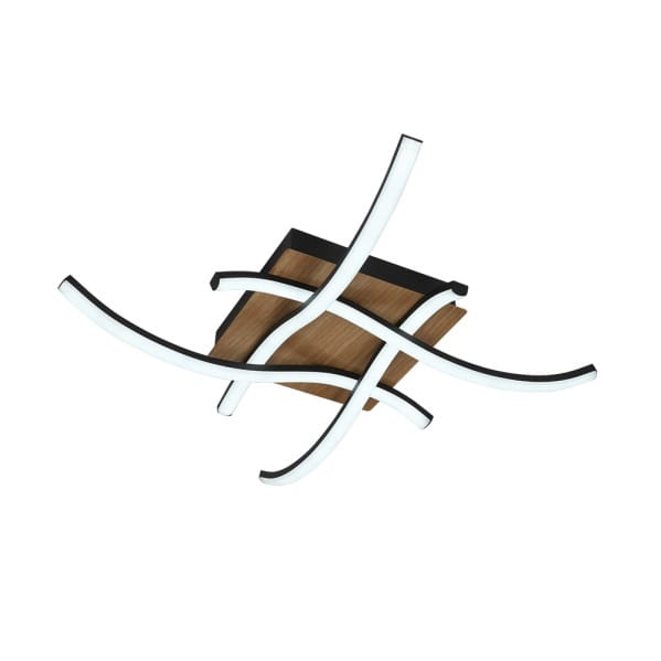 Plafon Murray 80w 3000-4000-6500k Negro/madera 8800lm C/remoto,memoria Y Reg.intensidad 10,5x62,5x62,5cm