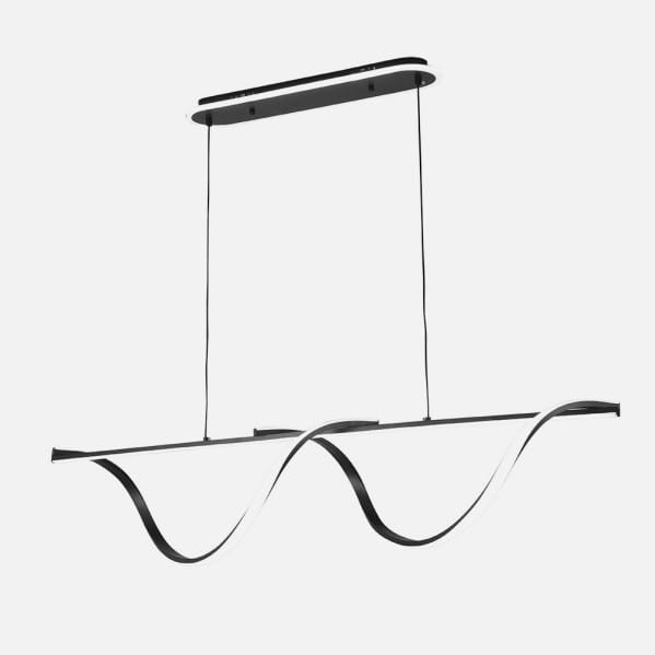 Colgante House Negro 125w 3000-4000-6000k 5694lm  C/luz Ambiente Remoto Y Reg.intensidad Regx110x15cm