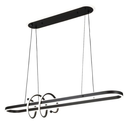 Colgante Paper Negro 185w 3000-4000-6000k 16380lm  C/luz Ambiente Remoto Y Reg.intensidad Regx100x19cm