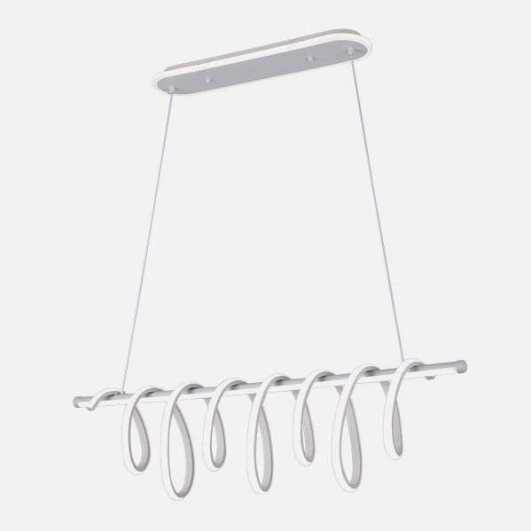 Colgante Premium Blanco 157w 3000-4000-6000k 13884lm  C/luz Ambiente Remoto Y Reg.intensidad Regx90x26cm