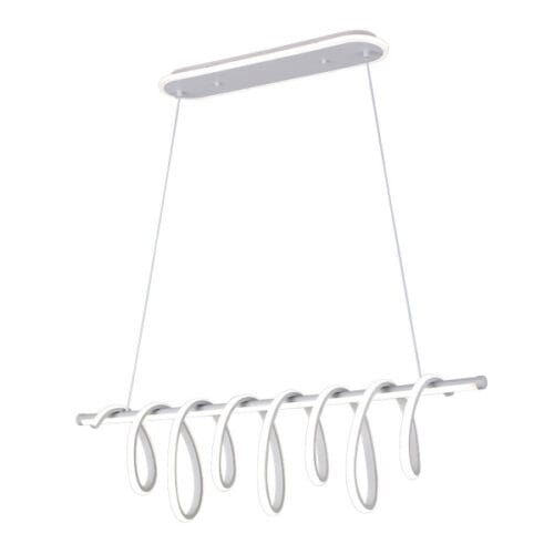 Colgante Premium Blanco 157w 3000-4000-6000k 13884lm  C/luz Ambiente Remoto Y Reg.intensidad Regx90x26cm