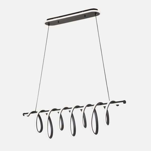 Colgante Premium Negro 157w 3000-4000-6000k 13884lm  C/luz Ambiente Remoto Y Reg.intensidad Regx90x26cm