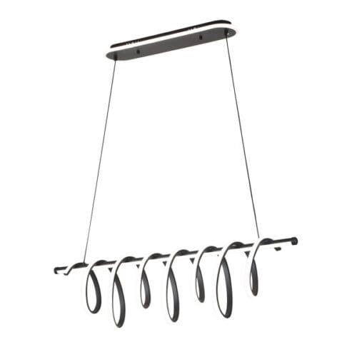 Colgante Premium Negro 157w 3000-4000-6000k 13884lm  C/luz Ambiente Remoto Y Reg.intensidad Regx90x26cm