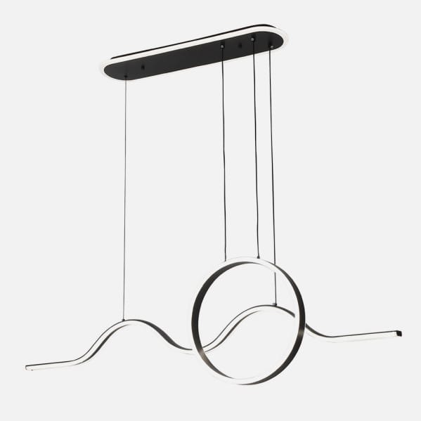 Colgante Year Negro 177w 3000-4000-6000k 15756lm  C/luz Ambiente Remoto Y Reg.intensidad Regx120x15cm