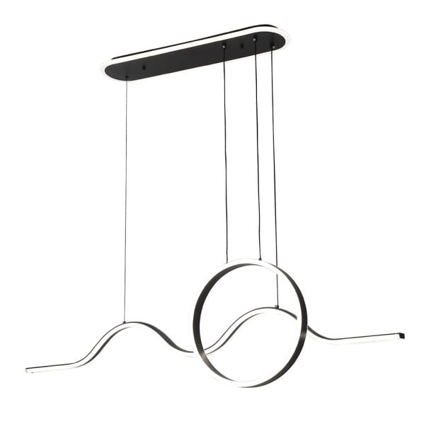 Colgante Year Negro 177w 3000-4000-6000k 15756lm  C/luz Ambiente Remoto Y Reg.intensidad Regx120x15cm