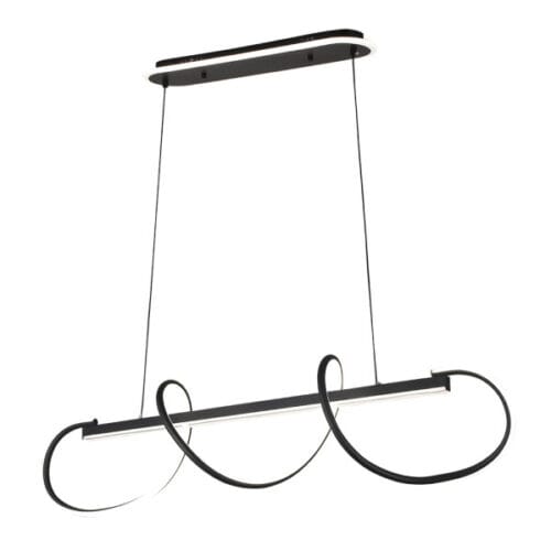 Colgante Yupi Negro 149w 3000-4000-6000k 13572lm  C/luz Ambiente Remoto Y Reg.intensidad Regx97x25cm