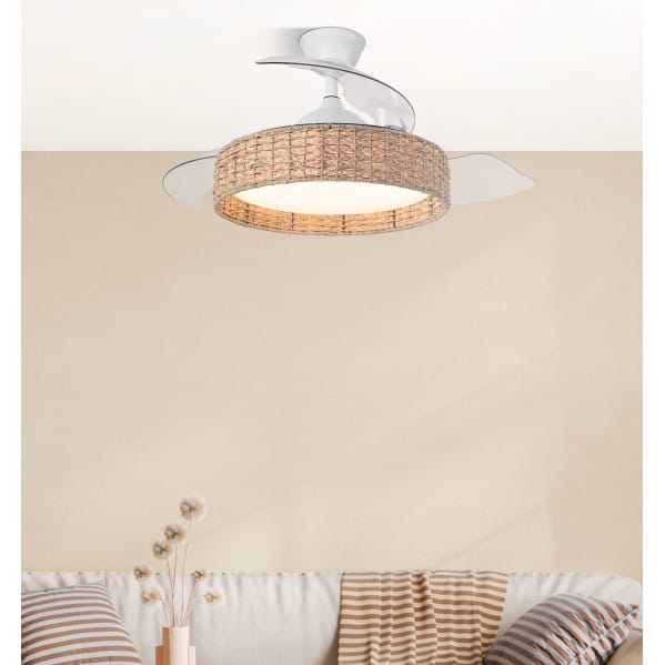 Ventilador Dc Canario 59w Blanco/natural 3asp.107d 6980lm 3000-4500-6500k Reg.intensidad+remoto+memoria+temporizador