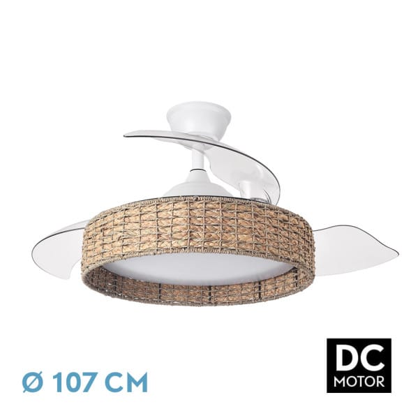 Ventilador Dc Canario 59w Blanco/natural 3asp.107d 6980lm 3000-4500-6500k Reg.intensidad+remoto+memoria+temporizador